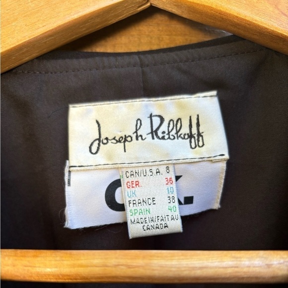 Joseph Ribkoff Women Black Button Front Peplum Bow With Peter Pan Collar… - Picture 2 of 6